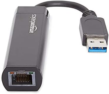 Amazon Basics USB 3.0 to 10/100/1000 Gigabit Ethernet Internet Adapter, Compatible with Windows and macOS, Black - 2