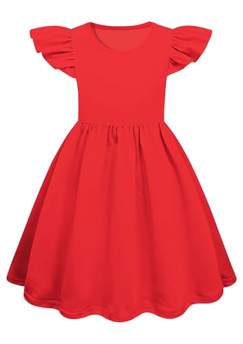 Girl Kids Polka Dot Dress Toddler Summer Flutter Sleeve Dresses