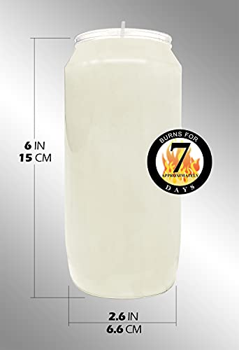 Hyoola 7 Day White Prayer Candles, 1 Pack - 6" Tall Pillar Candles For Religious, Memorial, Party Decor, Vigil And Emergency Use - Vegetable Oil Wax In Plastic Jar Container #TOP2
