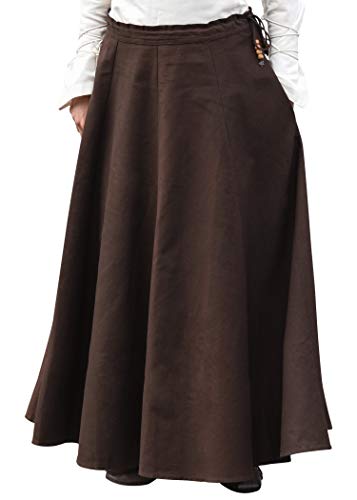 Battle-Merchant Mittelalterlicher Rock Damen Baumwolle | bodenlang und weit ausgestellt in div Farben S-XXL | Mittelalter LARP Kleidung Magd Wikinger...
