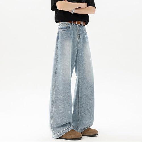 Men's Hip Hop Baggy Jeans Casual Wide Leg Streetwear Jeans Y2K Vintage Skateboard Loose Fit Denim Jeans3