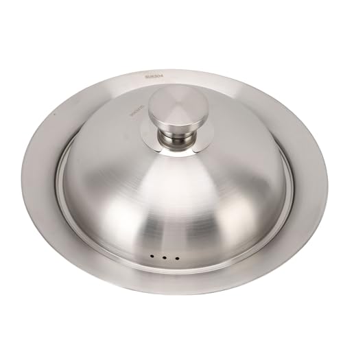 Zerodis Platillo Volador de Acero Inoxidable, Placa de Drenadora de Asentimiento de de Pescado de Metal Multifuncional con Tapa para el Restaurante de la Cocina del Hogar