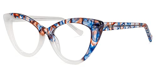 Image of Voogueme Cat Eye Blue Light Glasses for Women, Block UV Anti Eyestrain Eyewear Antoinette GWA454518-05, Medium