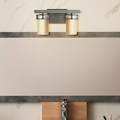 Image of Generation Lighting 4421602-05 2-Light Robie Bath Fixture Wall Lamp Chrome 4421602-05, Bathroom Light Fixture for Home Decor, Vanity Light Fixture Uses A19 Standard or LED Light Bulbs