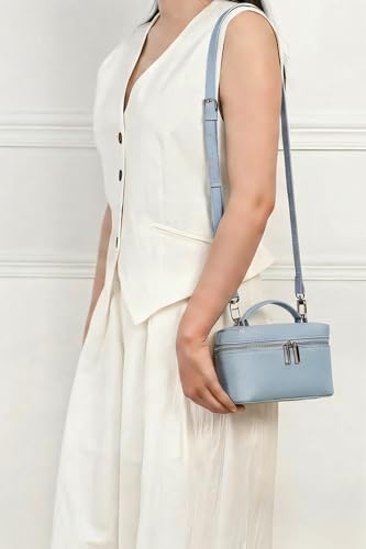 Image of Rejolly Top-Handle Vanity Bag for Women Leather Small Handbag Crossbody Shoulder Pouch Purse