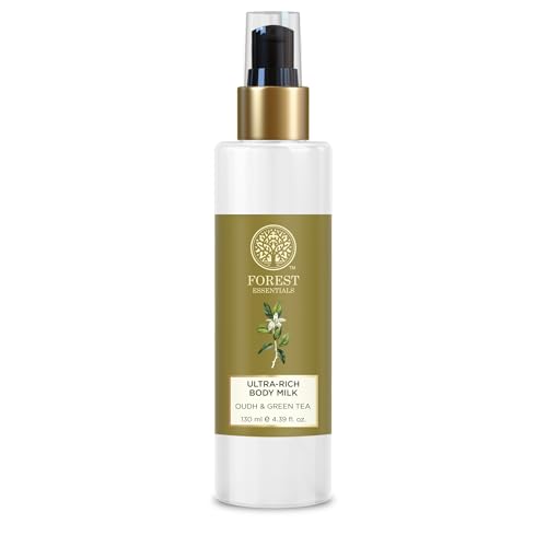 Image of Forest Essentials Ultra-Rich Body Milk Oudh & Green Tea | Ayurvedic Nourishing Body Lotion to Replenish Skin Moisture and Leave it Smooth & Scented