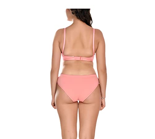 Image of Elina Women's Full Coverage Non Padded with Detachable Strap Cotton Hosiery Bra and Panty Set (Lovia Set)