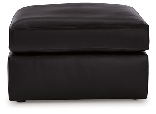 Image of Signature Design by Ashley Oversized Accent Ottoman, Black Leather