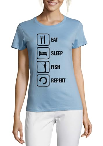 T-shirt pour femme bleu clair idéal pour vos sorties de pêche
