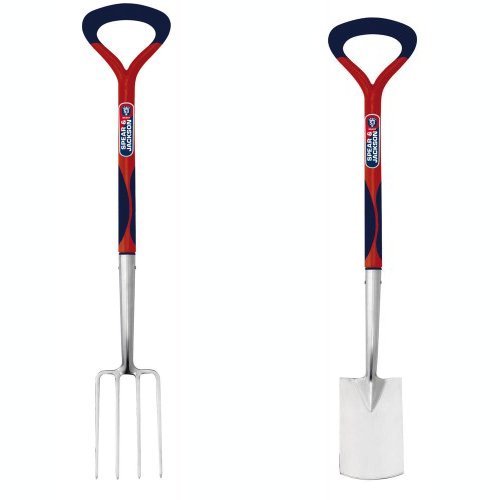 Spear & Jackson Select Stainless Border Fork & Spear & Jackson Select Stainless Border Spade Set