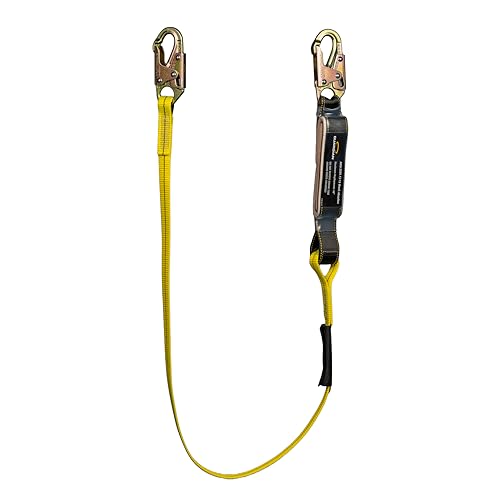 Guardian 01214 External Shock Lanyard - 3 ft Dual Snap Hooks | External Shock Absorber | OSHA and ANSI Compliant