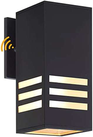 Dusk to Dawn Outdoor Wall Lantern, ZUUKOLE Exterior Lighting - ETL Listed, Aluminum Anti-Rust Waterproof Wall Mount Rectangular Design – Up/Down Photocell Outdoor Lighting for Porch, Garage or Patio