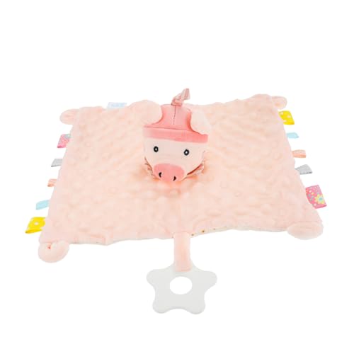 Toddmomy 1pc Cattle-Shaped Pacifying Towel Soft Appeasing Toy Boy Girl Saliva Towel for Newborns for Chewing and Soothing Design for Visual Development