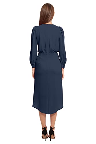 Maggy London Women's Long Sleeve Catalina Crepe Dress Workwear Event Guest Of Wedding, V-Neck-Navy Blazer, 6 #TOP4