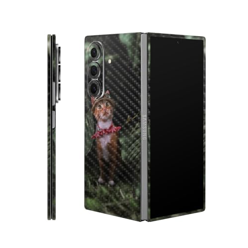 Carbon Fiber Phone Skin Compatible with Samsung Galaxy Z Fold 7 - Expedition Kitty - Premium 3M Vinyl Protective Wrap Decal Cover - Easy to Apply | Crafted in The USA by MightySkins