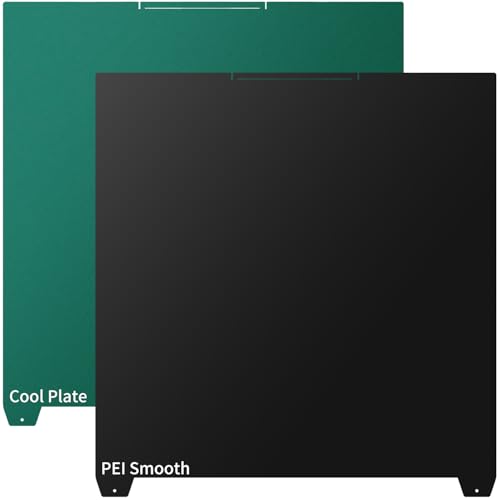 Upgraded K2 Plus Low-Temp Cool Build Plate + Smooth Import PEI Film 370x370mm Double Sided Textured Cold Plate and Smooth PEI Sheet Spring Steel Removable Printed Bed for K2 Plus 3D Printer.