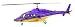 HUIKDY RC Helicopter 800 Size Purple Gold Bell222 RC Helicopter Fuselage V2 KIT Version