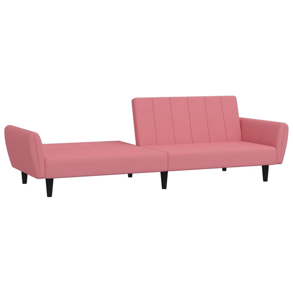 Sofá cama de 2 plazas, terciopelo rosa, 220 x 84,5 x 69 cm, con función de clic, diseño moderno, cómodo y robusto, para salón, habitación juvenil, espacios pequeños