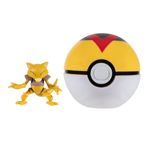 Pokémon PKW3144 Clip 'N' Go Abra Incluye Figura de Batalla de 5 cm y Accesorio de Bola de Nivel,...