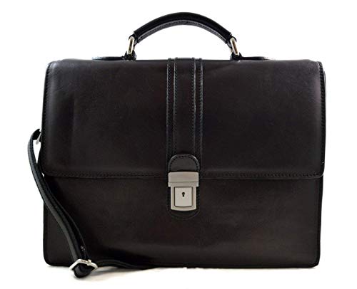 Serviette cuir noir anti-panne de rangement pour transporter vos dossiers en sécurité