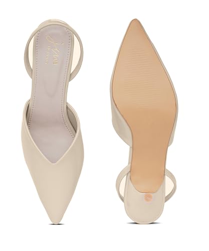 Image of JM LOOKS Sophisticated Pointed Toe Kitten Heels With Elegant Slingback Straps For Professional And Evening Occasion Wear