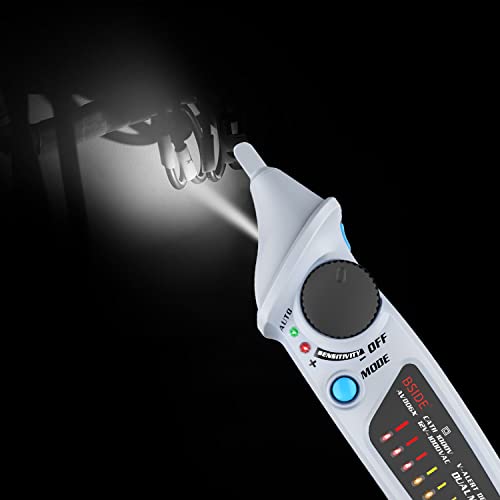 Image of Bside Electric Tester Pen Non-Contact Voltage Detector Power Socket Wall Plug AC Voltage Sensor Dual Mode 12V-1000V Freely Adjustable Sensitivity Live Line Check with 8 LED Indicators