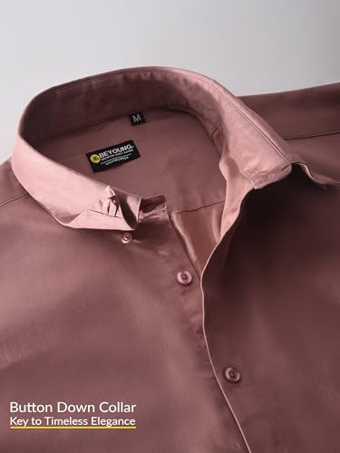 Image of BEYOUNG Regular Fit Formal Satin Shirt for Men | Full Sleeves | Men's Stylish Satin Silk Shirt | Formal Shirt | Buttondown Collar | Satin Solid Shirt for Men