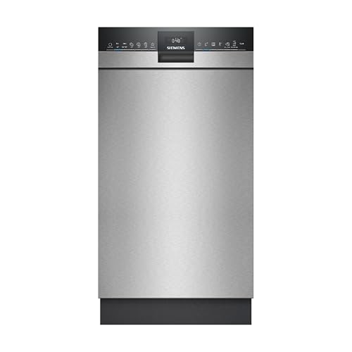 Siemens SR43ES25ME iQ300 Unterbau-Geschirrspüler, 45 cm, besonders leise, varioSpeed Plus, varioFlex Korbsystem und varioSchublade, autoOpen dry, aquaStop, Home Connect, Gebürsteter Stahl