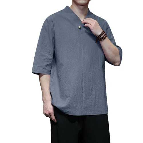 Chemise en coton et lin rétro homme pour vos vacances et sorties décontractées en ville