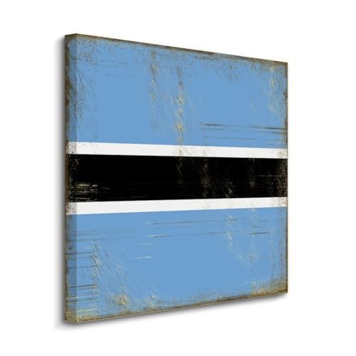Lienzo de Botsuana Yelolyio, cuadro de pared artístico con diseño premium de la bandera nacional