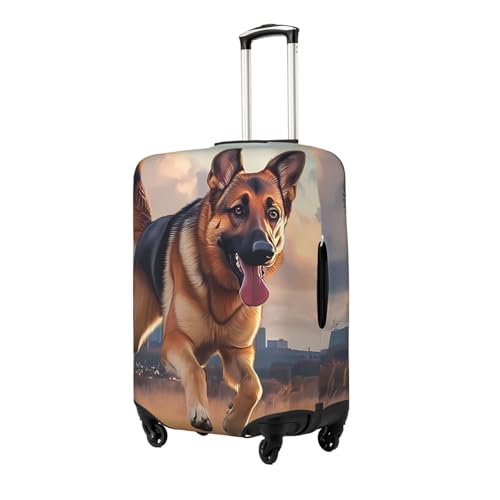 German Shepherd Elastic Travel Luggage Cover, Washable Spandex Suitcase Protector, Anti-Scratch Fits 18-32 Inch2