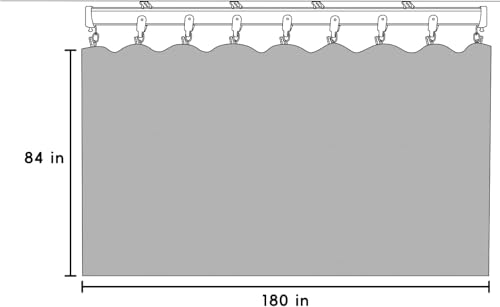 Image of Room Divider Blackout Curtains Flexible Sliding Tracks Sets Ceiling Mounted Rod Window Curtain Privacy Separation for Bedroom Living Rooms,1 Panel Gray White Drape & Black Track Set-W180xH84 in