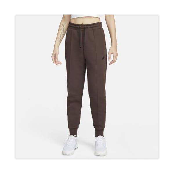 Nike Sportswear Tech Fleece Women's Mid-Rise Joggers (US, Alpha, Large, Regular, Regular, Baroque Brown/Black) - Image 2