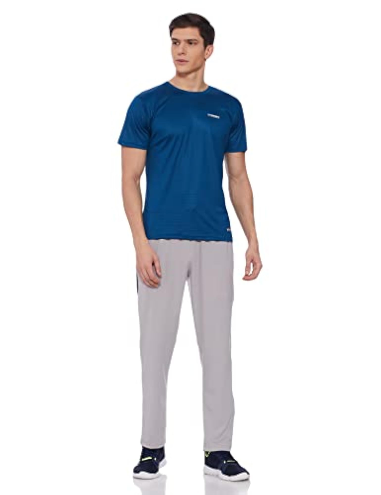 Brisk-002 Melange Round Neck Sports T-Shirt, Black, Size Large