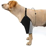 COODEO Dog Elbow Protector with Adjustable Harness, Soft Breathable Sleeves for Wound Healing & Licking Prevention, D-Rings for Leash, Elbow Pads for Comfort, Designed for Large Dogs (Black, L)