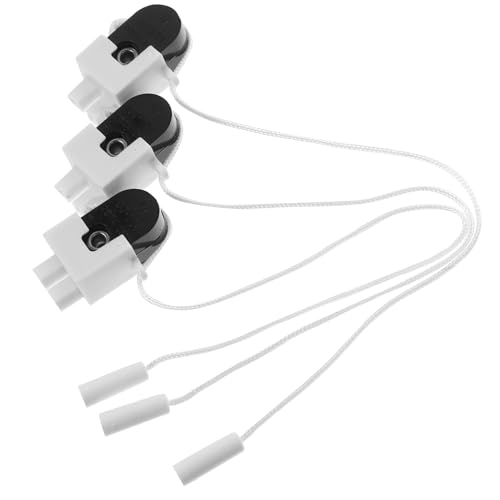 GALPADA 3 pezzi Interruttore Corda da Parete per Luci Bagno Pull Cord Facile da Installare per Lampade e Applique per Spazi Ridotti e Risparmio Energetico