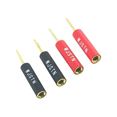WJSTN Gold Plated 2mm Male Screw Type Banana to 4mm Banana Socket Female Screw Type Audio Speaker Pin Plugs Cable Connector Adapter 4 Pack Cover