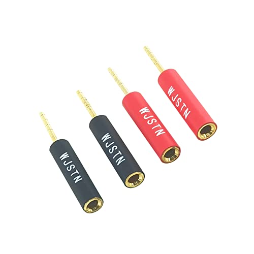 Wjstn Gold Plated 2Mm Male Screw Type Banana To 4Mm Banana Socket Female Screw Type Audio Speaker Pin Plugs Cable Connector Adapter 4 Pack #TOP8