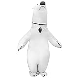 AOGOYO Inflatable Polar Bear Costume Adult Funny Air Blow Up Animal Costume Party Cosplay Christmas Halloween Suit Fancy Dress