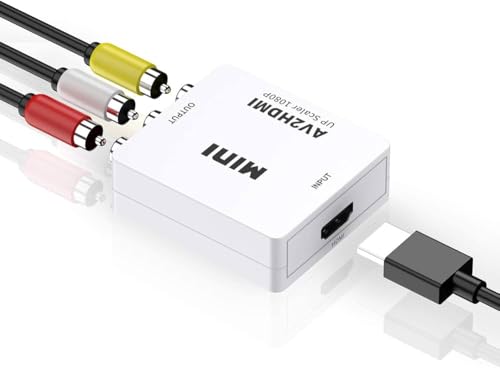Image of T&S AV to HDMI Converter, RCA to HDMI, 1080P Mini RCA Composite CVBS Video Audio Converter Adapter Support PAL /NTSC for TV /PC / PS3 / STB /Xbox VHS /VCR /Blue-Ray DVD Players