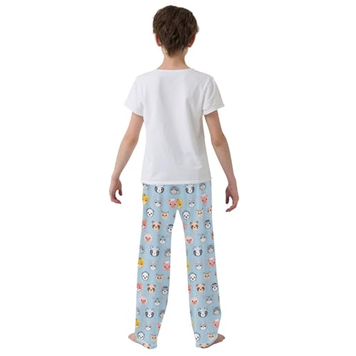 Cute Cartoon Animal Bear Pajamas Bottoms with Pockets Comfy Pjs Sleepwear Elastic Waistband Pajamas Pants Lounge Pants for 6-14 Years3