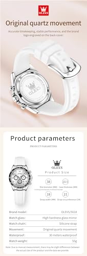Image of OLEVS Luxury Diamond Small Female Watches - Stainless Steel Bracelet, Waterproof Business Dress Analog Luminous Date Ladies Watches