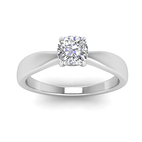 Bague de fiançailles solitaires Argent Coussin pour Célébrer Votre Amour