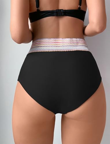 ZAFUL Womens High Waisted Swim Shorts Sporty Color Block Boyshort Bathing Suit Bottoms for Beach Pool Surf4