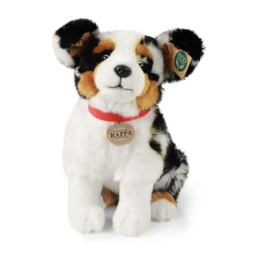 RAPPA Plüsch Australian Spaniel mit Halsband sitzend 30 cm, Kuscheltier, Plüschtier, Stofftier, UMWELTFREUNDLICH