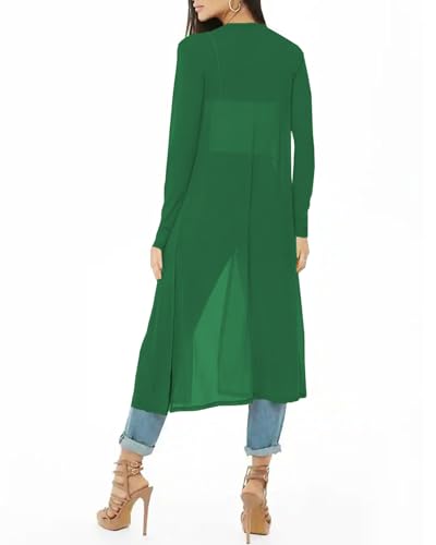 Image of Womens Sexy Sheer Long Sleeve Cardigan See Through Mesh Cover Up
