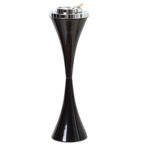 Standaschenbecher mit winddichtem Deckel für Terrasse schwarz