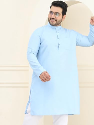Image of SOJANYA Plus (Since 1958) Men's Jacquard Silk Self Design Only Long Kurta