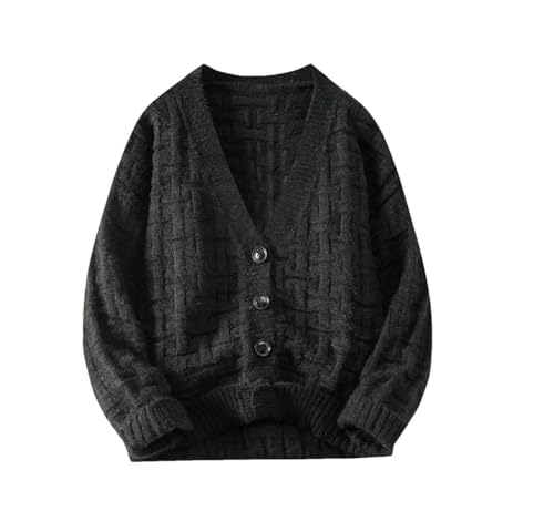 Men's Casual Knitted Sweater Casual Button Solid Color Knit Cardigan Sweater