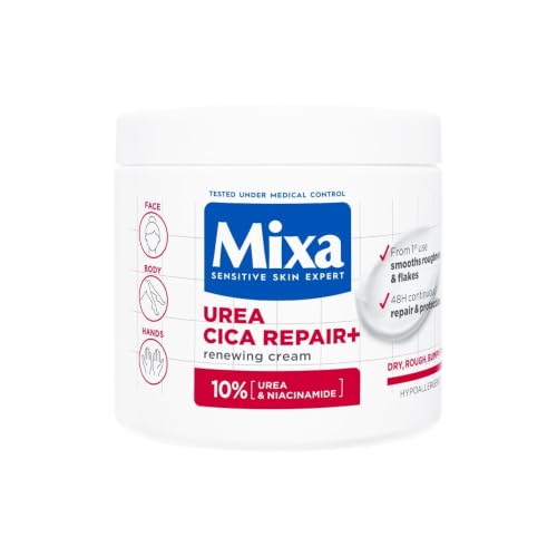 Mixa Urea Cica Repair+ Crema Corpo Rigenerante per Pelle Secca, 400 ml | Pelle Idratata e Lenita per 48H, Barriera Cutanea Riparata e Protetta, Con il 10% di Urea e Amino Acid